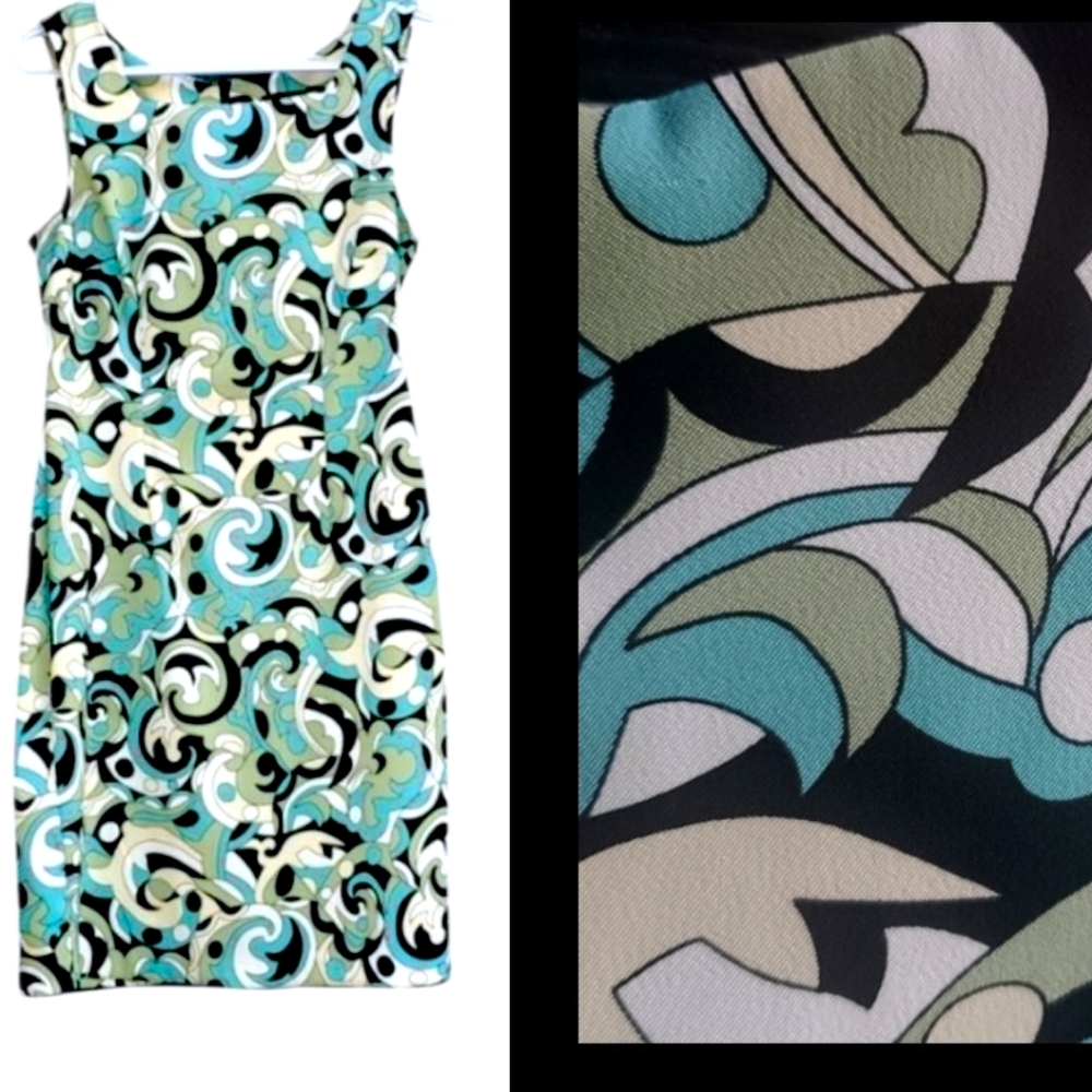 Connected Apparel Sleeveless 60's Retro Abstract Dress 6